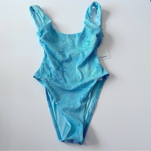 VITAMIN A Reese One Piece Swimsuit Size 8 Turquoise - Picture 3 of 9